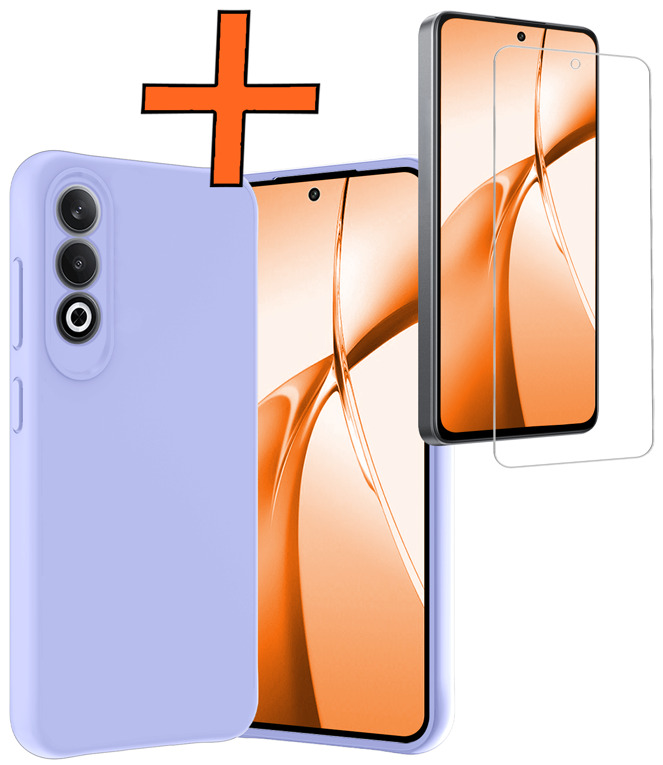 Nomfy Hoesje Geschikt voor OnePlus Nord CE4 Hoesje Siliconen Case Hoes Met Screenprotector - Hoes Geschikt voor OnePlus Nord CE4 Hoes Cover Case - Lichtblauw
