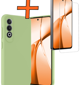 Nomfy Nomfy OnePlus Nord CE4 Hoesje Siliconen Met Screenprotector - Groen