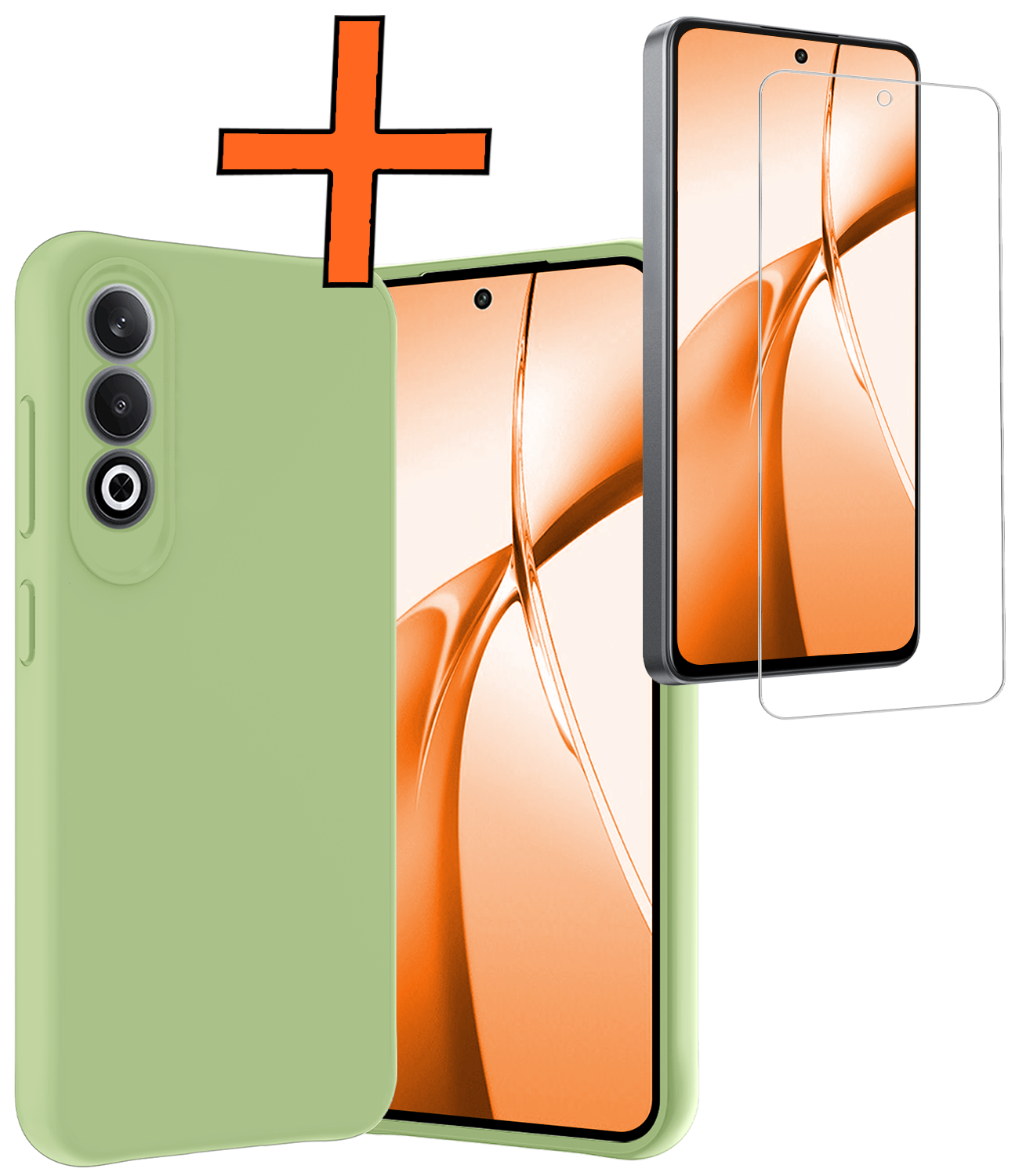 Nomfy Hoesje Geschikt voor OnePlus Nord CE4 Hoesje Siliconen Case Hoes Met Screenprotector - Hoes Geschikt voor OnePlus Nord CE4 Hoes Cover Case - Groen
