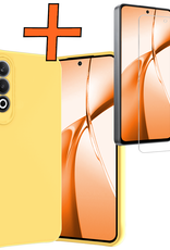 Nomfy Hoesje Geschikt voor OnePlus Nord CE4 Hoesje Siliconen Case Hoes Met Screenprotector - Hoes Geschikt voor OnePlus Nord CE4 Hoes Cover Case - Geel