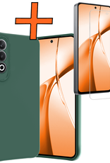 Nomfy Hoesje Geschikt voor OnePlus Nord CE4 Hoesje Siliconen Case Hoes Met Screenprotector - Hoes Geschikt voor OnePlus Nord CE4 Hoes Cover Case - Donkergroen