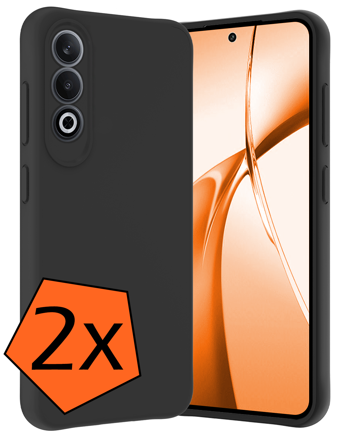 Nomfy Hoesje Geschikt voor OnePlus Nord CE4 Hoesje Siliconen Case Hoes - Hoes Geschikt voor OnePlus Nord CE4 Hoes Cover Case - Zwart - 2 PACK