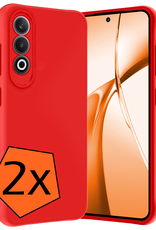 Nomfy Hoesje Geschikt voor OnePlus Nord CE4 Hoesje Siliconen Case Hoes - Hoes Geschikt voor OnePlus Nord CE4 Hoes Cover Case - Rood - 2 PACK