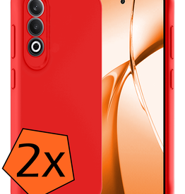 Nomfy Nomfy OnePlus Nord CE4 Hoesje Siliconen - Rood - 2 PACK