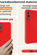 Nomfy Hoesje Geschikt voor OnePlus Nord CE4 Hoesje Siliconen Case Hoes - Hoes Geschikt voor OnePlus Nord CE4 Hoes Cover Case - Rood - 2 PACK