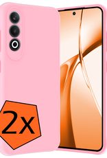 Nomfy Hoesje Geschikt voor OnePlus Nord CE4 Hoesje Siliconen Case Hoes - Hoes Geschikt voor OnePlus Nord CE4 Hoes Cover Case - Lichtroze - 2 PACK