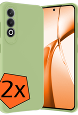 Nomfy Hoesje Geschikt voor OnePlus Nord CE4 Hoesje Siliconen Case Hoes - Hoes Geschikt voor OnePlus Nord CE4 Hoes Cover Case - Groen - 2 PACK