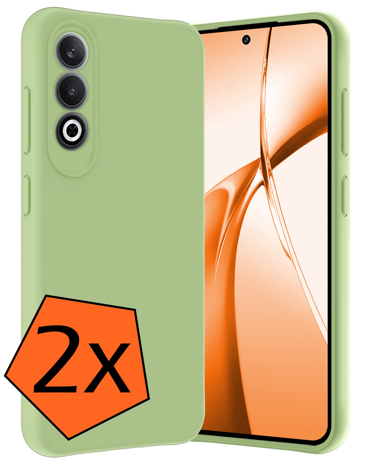 Nomfy Hoesje Geschikt voor OnePlus Nord CE4 Hoesje Siliconen Case Hoes - Hoes Geschikt voor OnePlus Nord CE4 Hoes Cover Case - Groen - 2 PACK