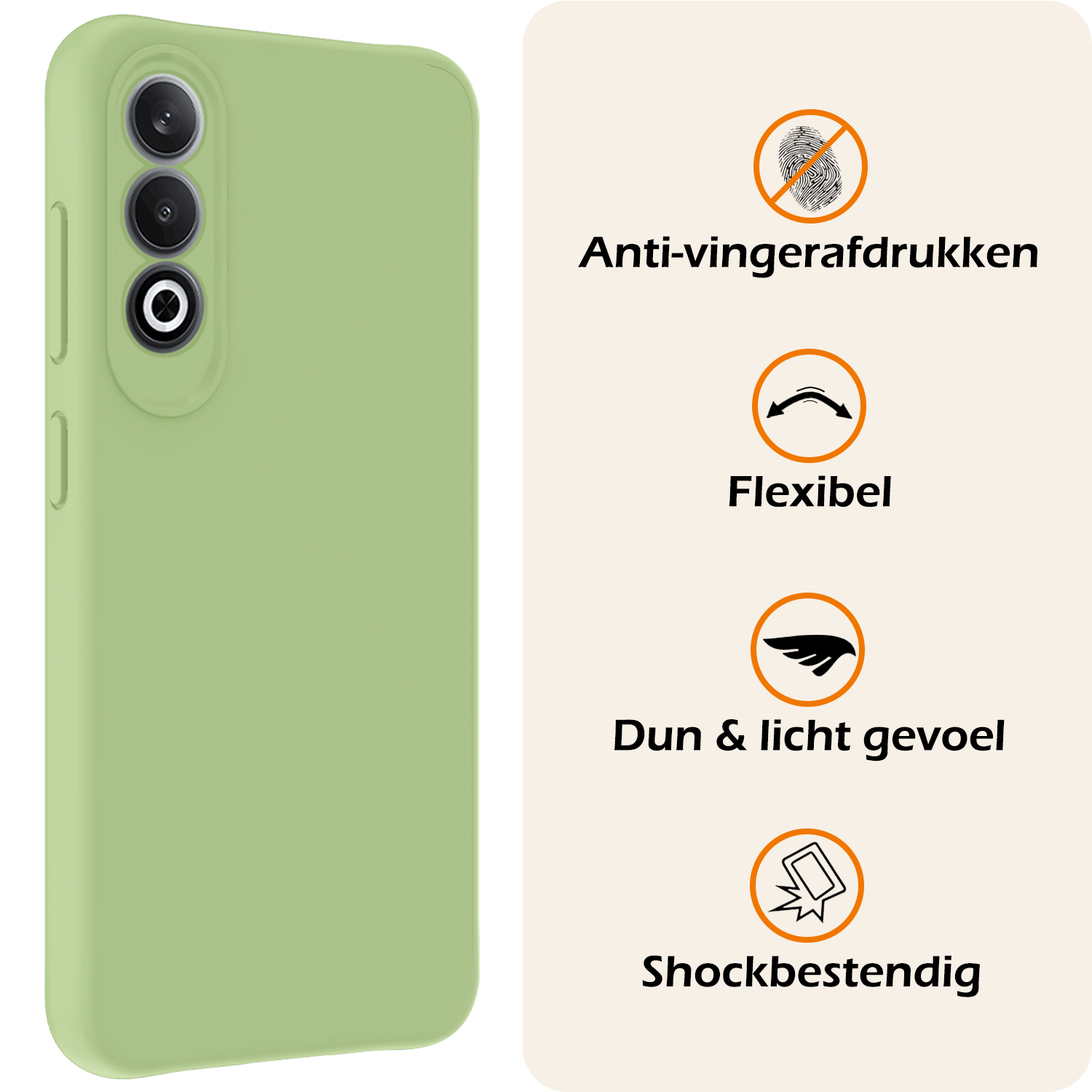 Nomfy Hoesje Geschikt voor OnePlus Nord CE4 Hoesje Siliconen Case Hoes - Hoes Geschikt voor OnePlus Nord CE4 Hoes Cover Case - Groen - 2 PACK