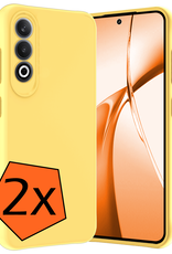 Nomfy Hoesje Geschikt voor OnePlus Nord CE4 Hoesje Siliconen Case Hoes - Hoes Geschikt voor OnePlus Nord CE4 Hoes Cover Case - Geel - 2 PACK