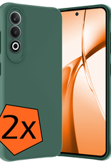 Nomfy Hoesje Geschikt voor OnePlus Nord CE4 Hoesje Siliconen Case Hoes - Hoes Geschikt voor OnePlus Nord CE4 Hoes Cover Case - Donkergroen - 2 PACK