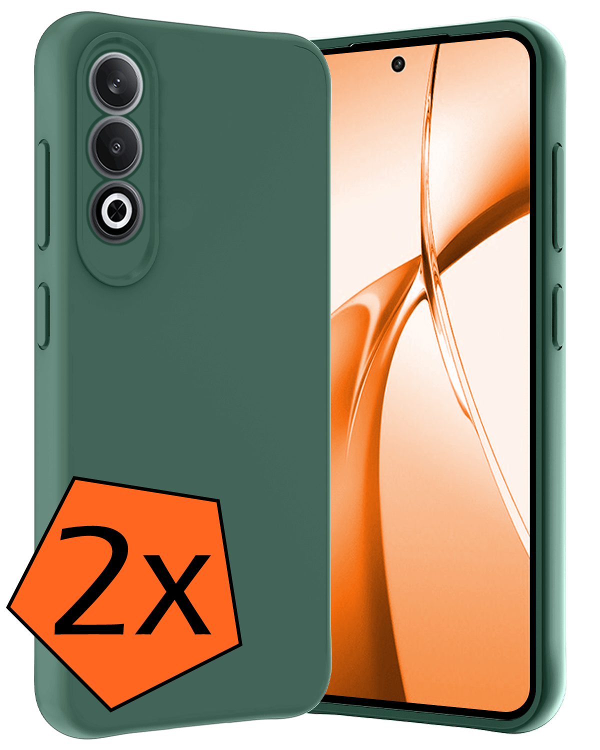 Nomfy Hoesje Geschikt voor OnePlus Nord CE4 Hoesje Siliconen Case Hoes - Hoes Geschikt voor OnePlus Nord CE4 Hoes Cover Case - Donkergroen - 2 PACK