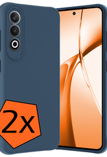 Nomfy Hoesje Geschikt voor OnePlus Nord CE4 Hoesje Siliconen Case Hoes - Hoes Geschikt voor OnePlus Nord CE4 Hoes Cover Case - Donkerblauw - 2 PACK