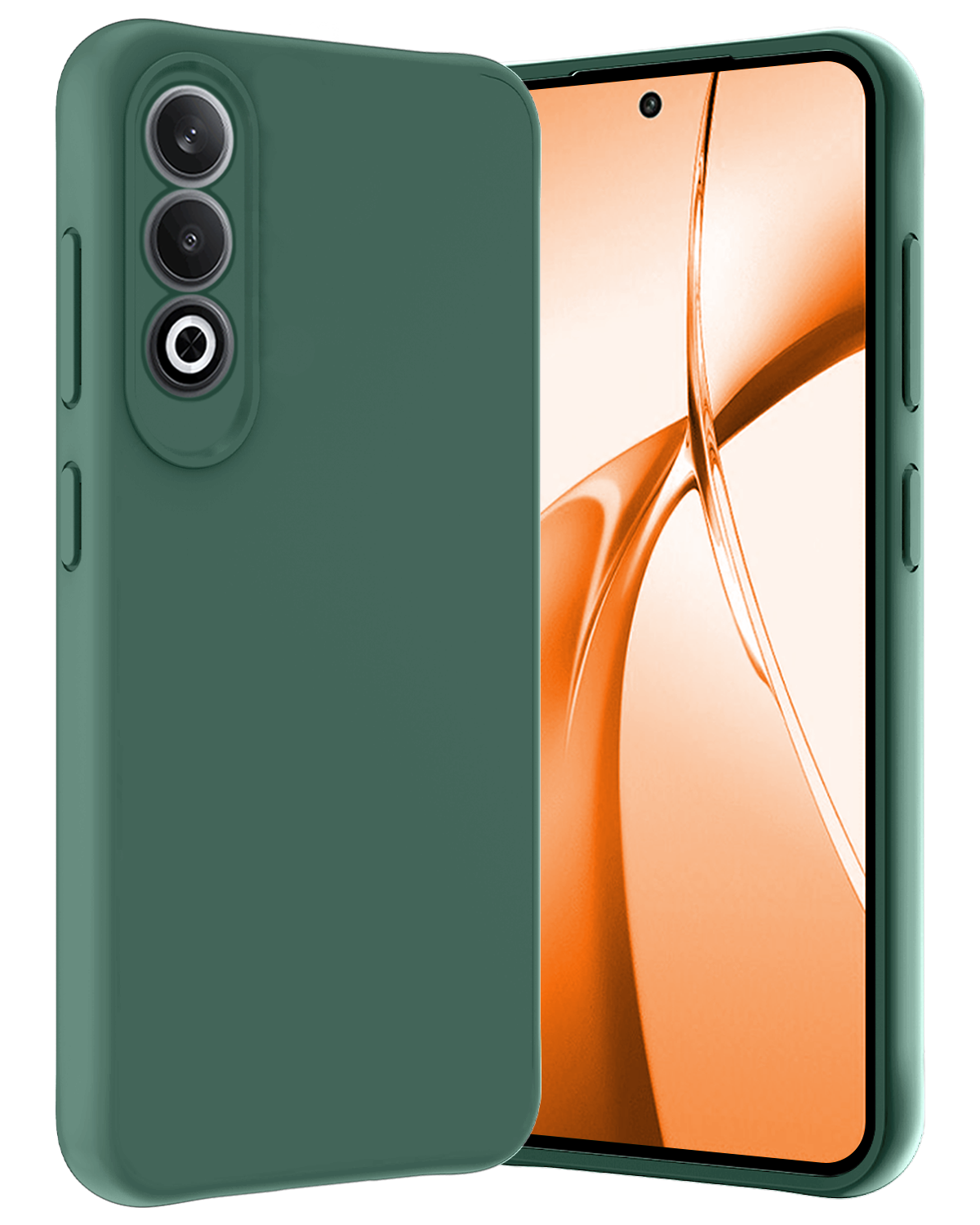 Nomfy Hoesje Geschikt voor OnePlus Nord CE4 Hoesje Siliconen Case Hoes - Hoes Geschikt voor OnePlus Nord CE4 Hoes Cover Case - Donkergroen