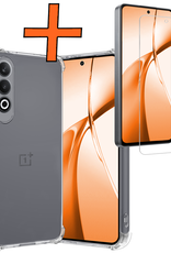 Nomfy Hoesje Geschikt voor OnePlus Nord CE4 Hoesje Siliconen Shock Proof Case Hoes Met Screenprotector - Hoes Geschikt voor OnePlus Nord CE4 Hoes Cover Case Shockproof - Transparant