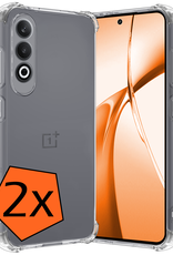 Nomfy Hoesje Geschikt voor OnePlus Nord CE4 Hoesje Siliconen Shock Proof Case Hoes - Hoes Geschikt voor OnePlus Nord CE4 Hoes Cover Case Shockproof - Transparant - 2 PACK