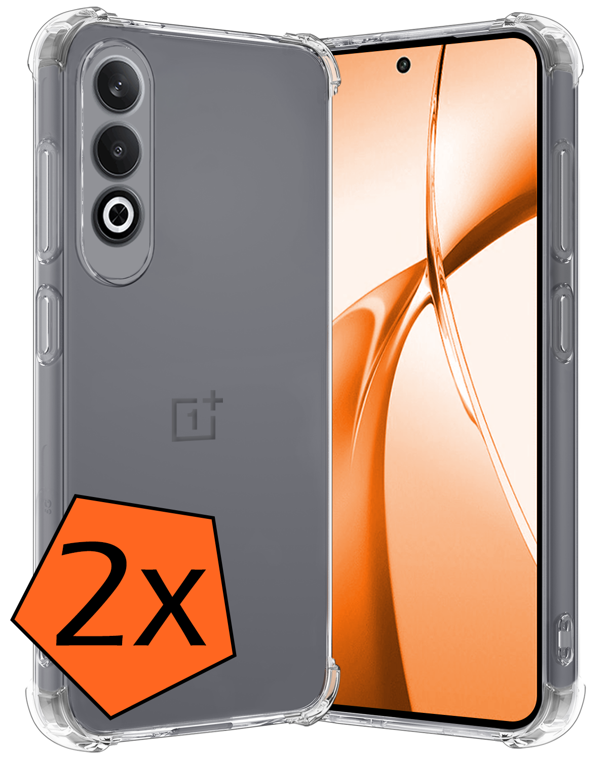 Nomfy Hoesje Geschikt voor OnePlus Nord CE4 Hoesje Siliconen Shock Proof Case Hoes - Hoes Geschikt voor OnePlus Nord CE4 Hoes Cover Case Shockproof - Transparant - 2 PACK