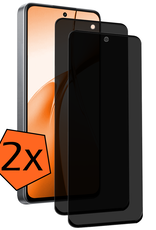 Nomfy Screenprotector Geschikt voor OnePlus Nord CE4 Screenprotector Privacy Glas Gehard Full Cover - Screenprotector Geschikt voor OnePlus Nord CE4 Screenprotector Privacy Tempered Glass - 2 PACK