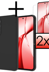 NoXx Hoesje Geschikt voor OnePlus Nord CE4 Hoesje Siliconen Case Hoes Met 2x Screenprotector - Hoes Geschikt voor OnePlus Nord CE4 Hoes Cover Case - Zwart