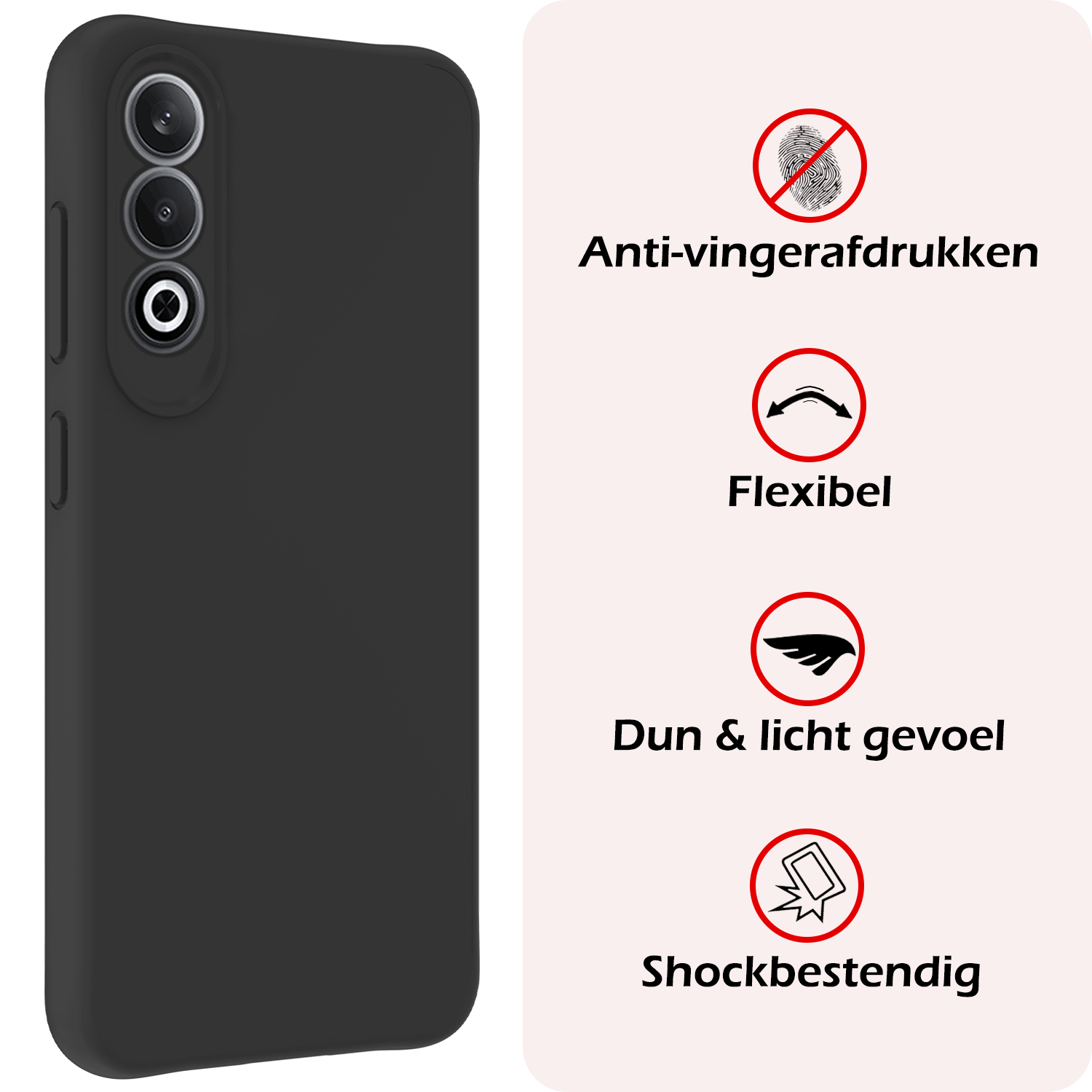 NoXx Hoesje Geschikt voor OnePlus Nord CE4 Hoesje Siliconen Case Hoes Met 2x Screenprotector - Hoes Geschikt voor OnePlus Nord CE4 Hoes Cover Case - Zwart