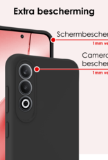 NoXx Hoesje Geschikt voor OnePlus Nord CE4 Hoesje Siliconen Case Hoes Met 2x Screenprotector - Hoes Geschikt voor OnePlus Nord CE4 Hoes Cover Case - Zwart