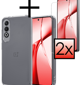 NoXx NoXx OnePlus Nord CE4 Hoesje Siliconen Met 2x Screenprotector - Transparant