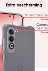 NoXx Hoesje Geschikt voor OnePlus Nord CE4 Hoesje Siliconen Case Hoes Met 2x Screenprotector - Hoes Geschikt voor OnePlus Nord CE4 Hoes Cover Case - Transparant