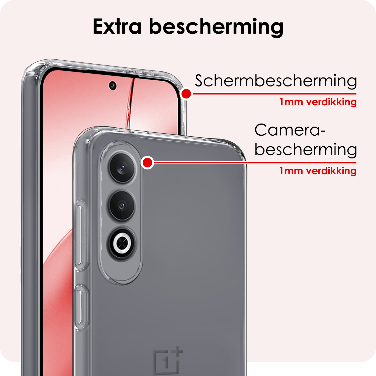 NoXx Hoesje Geschikt voor OnePlus Nord CE4 Hoesje Siliconen Case Hoes Met 2x Screenprotector - Hoes Geschikt voor OnePlus Nord CE4 Hoes Cover Case - Transparant