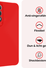 NoXx Hoesje Geschikt voor OnePlus Nord CE4 Hoesje Siliconen Case Hoes Met 2x Screenprotector - Hoes Geschikt voor OnePlus Nord CE4 Hoes Cover Case - Rood