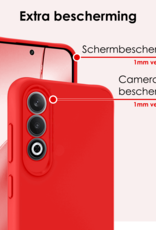 NoXx Hoesje Geschikt voor OnePlus Nord CE4 Hoesje Siliconen Case Hoes Met 2x Screenprotector - Hoes Geschikt voor OnePlus Nord CE4 Hoes Cover Case - Rood