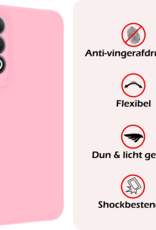 NoXx Hoesje Geschikt voor OnePlus Nord CE4 Hoesje Siliconen Case Hoes Met 2x Screenprotector - Hoes Geschikt voor OnePlus Nord CE4 Hoes Cover Case - Lichtroze