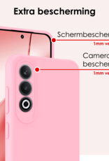 NoXx Hoesje Geschikt voor OnePlus Nord CE4 Hoesje Siliconen Case Hoes Met 2x Screenprotector - Hoes Geschikt voor OnePlus Nord CE4 Hoes Cover Case - Lichtroze