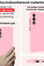 NoXx Hoesje Geschikt voor OnePlus Nord CE4 Hoesje Siliconen Case Hoes Met 2x Screenprotector - Hoes Geschikt voor OnePlus Nord CE4 Hoes Cover Case - Lichtroze