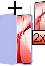 NoXx Hoesje Geschikt voor OnePlus Nord CE4 Hoesje Siliconen Case Hoes Met 2x Screenprotector - Hoes Geschikt voor OnePlus Nord CE4 Hoes Cover Case - Lichtblauw