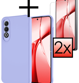 NoXx NoXx OnePlus Nord CE4 Hoesje Siliconen Met 2x Screenprotector - Lichtblauw