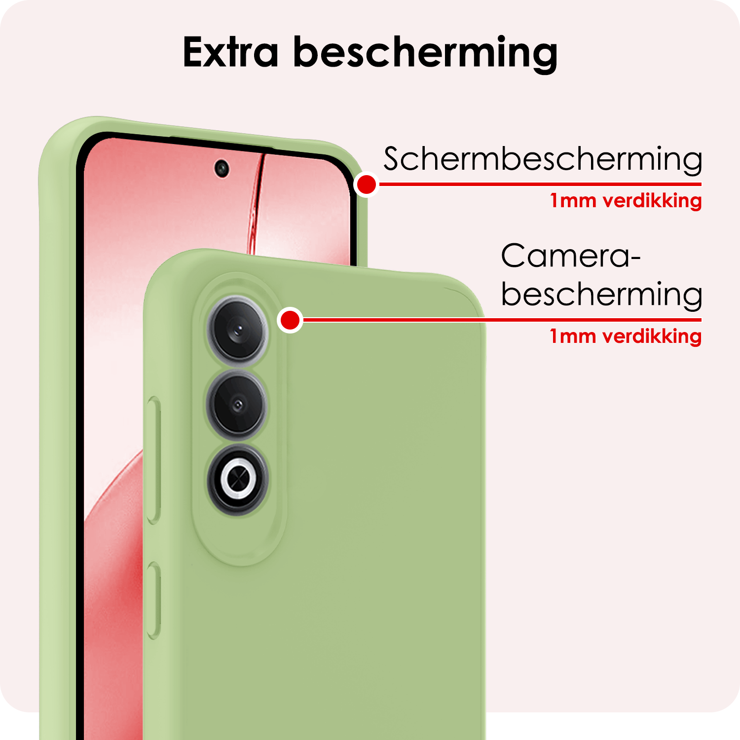 NoXx Hoesje Geschikt voor OnePlus Nord CE4 Hoesje Siliconen Case Hoes Met 2x Screenprotector - Hoes Geschikt voor OnePlus Nord CE4 Hoes Cover Case - Groen