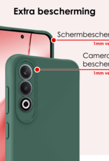 NoXx Hoesje Geschikt voor OnePlus Nord CE4 Hoesje Siliconen Case Hoes Met 2x Screenprotector - Hoes Geschikt voor OnePlus Nord CE4 Hoes Cover Case - Donkergroen