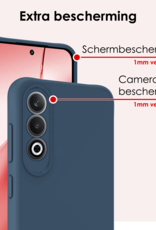 NoXx Hoesje Geschikt voor OnePlus Nord CE4 Hoesje Siliconen Case Hoes Met 2x Screenprotector - Hoes Geschikt voor OnePlus Nord CE4 Hoes Cover Case - Donkerblauw