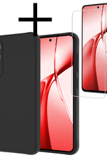 NoXx Hoesje Geschikt voor OnePlus Nord CE4 Hoesje Siliconen Case Hoes Met Screenprotector - Hoes Geschikt voor OnePlus Nord CE4 Hoes Cover Case - Zwart