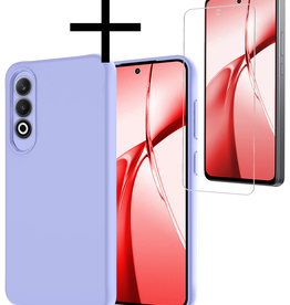 NoXx NoXx OnePlus Nord CE4 Hoesje Siliconen Met Screenprotector - Lichtblauw