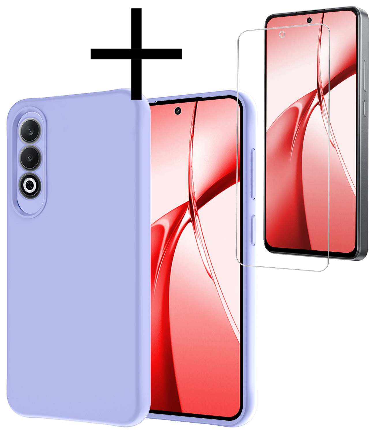 NoXx Hoesje Geschikt voor OnePlus Nord CE4 Hoesje Siliconen Case Hoes Met Screenprotector - Hoes Geschikt voor OnePlus Nord CE4 Hoes Cover Case - Lichtblauw