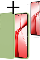 NoXx Hoesje Geschikt voor OnePlus Nord CE4 Hoesje Siliconen Case Hoes Met Screenprotector - Hoes Geschikt voor OnePlus Nord CE4 Hoes Cover Case - Groen