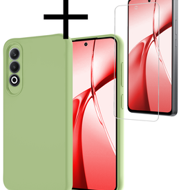 NoXx NoXx OnePlus Nord CE4 Hoesje Siliconen Met Screenprotector - Groen
