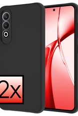 NoXx Hoesje Geschikt voor OnePlus Nord CE4 Hoesje Siliconen Case Hoes - Hoes Geschikt voor OnePlus Nord CE4 Hoes Cover Case - Zwart - 2 PACK