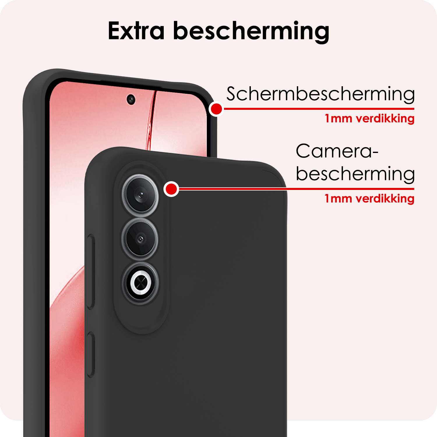 NoXx Hoesje Geschikt voor OnePlus Nord CE4 Hoesje Siliconen Case Hoes - Hoes Geschikt voor OnePlus Nord CE4 Hoes Cover Case - Zwart - 2 PACK