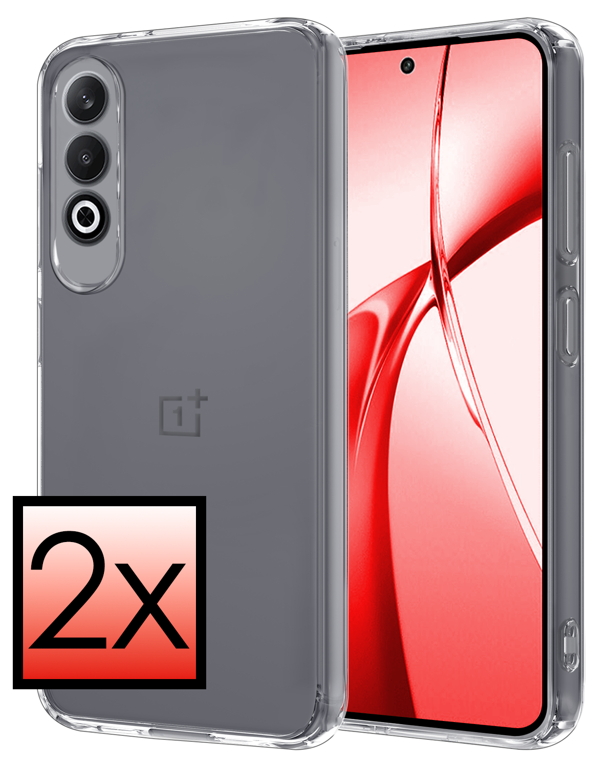 NoXx Hoesje Geschikt voor OnePlus Nord CE4 Hoesje Siliconen Case Hoes - Hoes Geschikt voor OnePlus Nord CE4 Hoes Cover Case - Transparant - 2 PACK