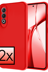 NoXx Hoesje Geschikt voor OnePlus Nord CE4 Hoesje Siliconen Case Hoes - Hoes Geschikt voor OnePlus Nord CE4 Hoes Cover Case - Rood - 2 PACK