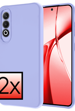 NoXx Hoesje Geschikt voor OnePlus Nord CE4 Hoesje Siliconen Case Hoes - Hoes Geschikt voor OnePlus Nord CE4 Hoes Cover Case - Lichtblauw - 2 PACK
