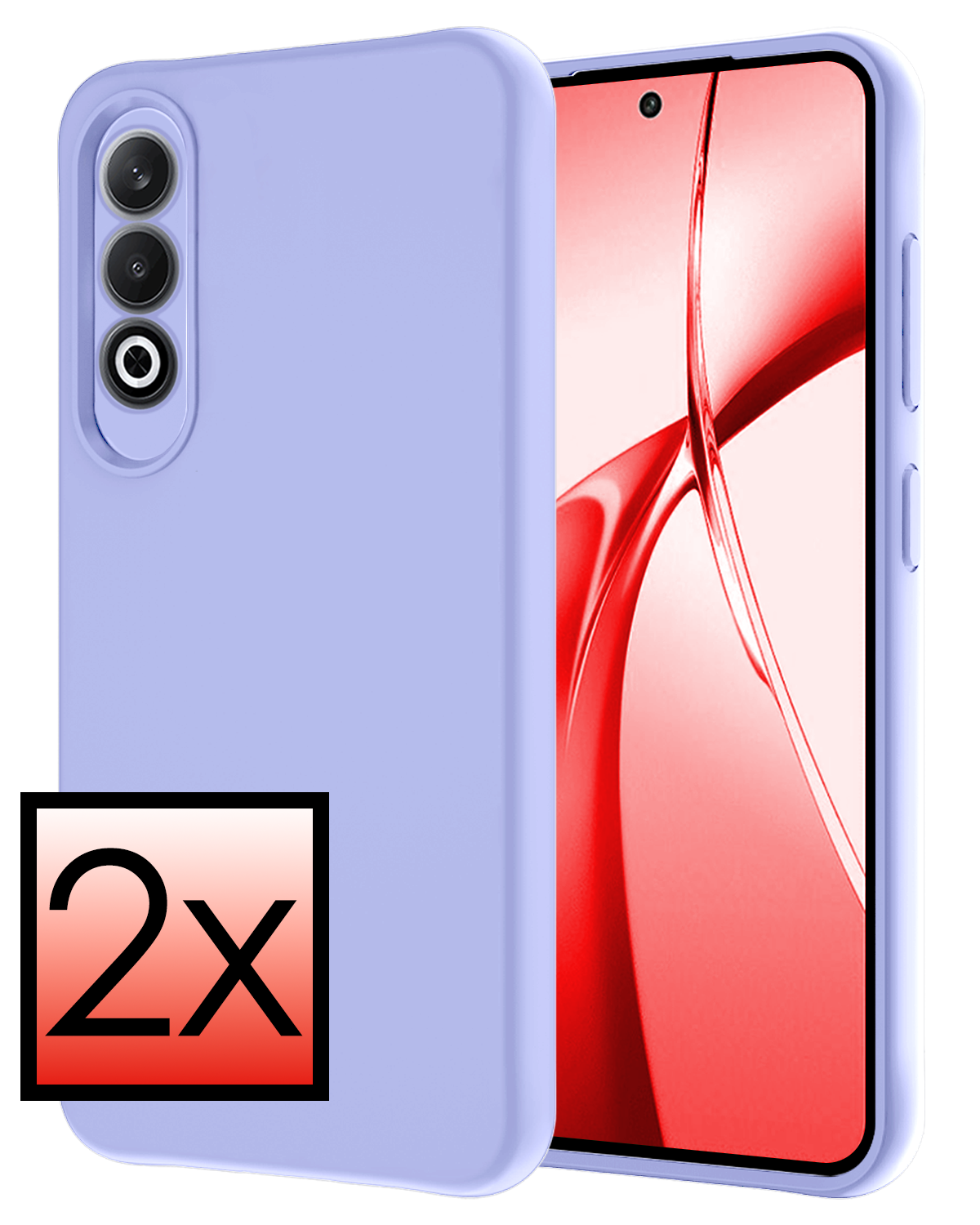 NoXx Hoesje Geschikt voor OnePlus Nord CE4 Hoesje Siliconen Case Hoes - Hoes Geschikt voor OnePlus Nord CE4 Hoes Cover Case - Lichtblauw - 2 PACK