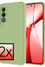 NoXx Hoesje Geschikt voor OnePlus Nord CE4 Hoesje Siliconen Case Hoes - Hoes Geschikt voor OnePlus Nord CE4 Hoes Cover Case - Groen - 2 PACK